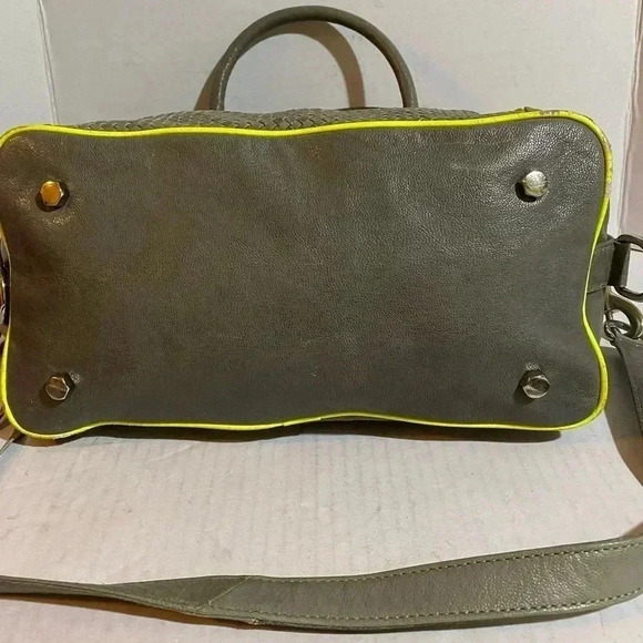 Rebecca Minkoff grey green leather satchel handbag - Picture 4 of 14
